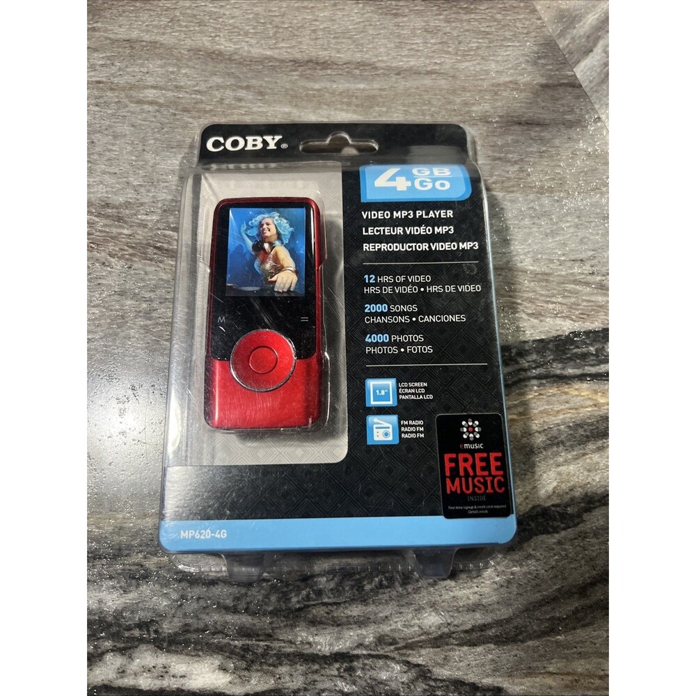 COBY MP620-4G 4GB Go Video MP3 Player 1.8 LCD Screen USB 2.0 Hi-Speed Red